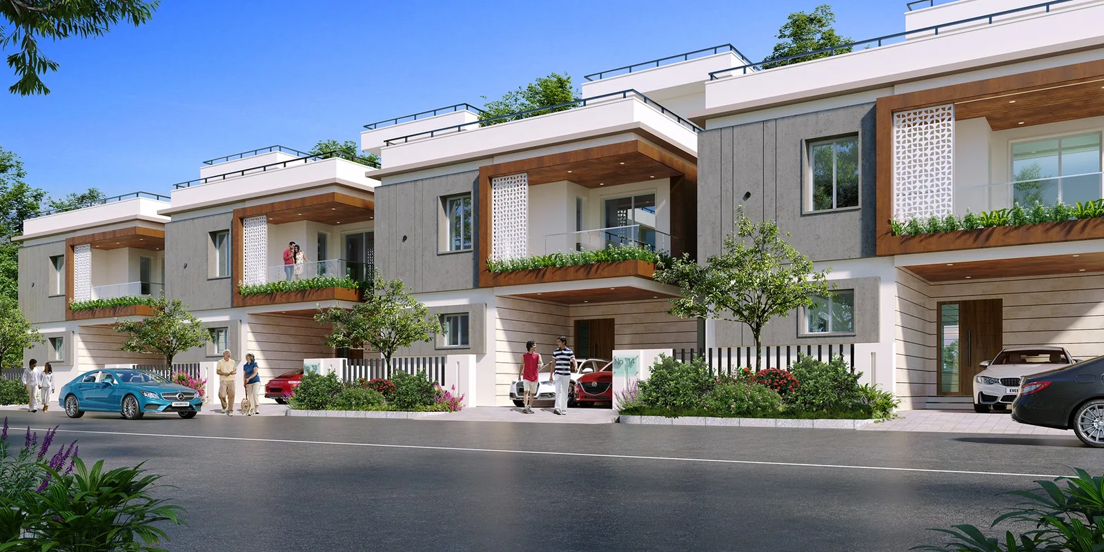Premium villa street view at Anvaya Villas